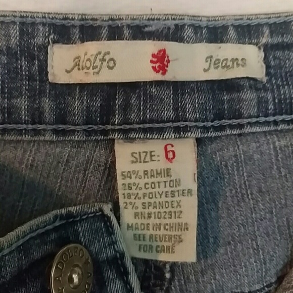 Adolfo jeans embellished pockets - Picture 6 of 8